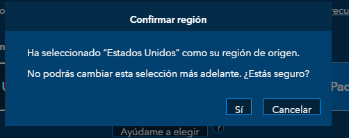 Confirmación del registro (diálogo "Sí").