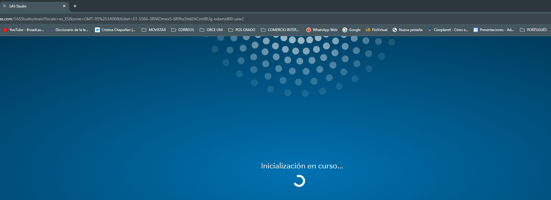 Portal ODA: "Inicialización en curso...".