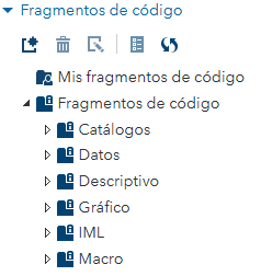 Sección Snippets: fragmentos de código reutilizables.